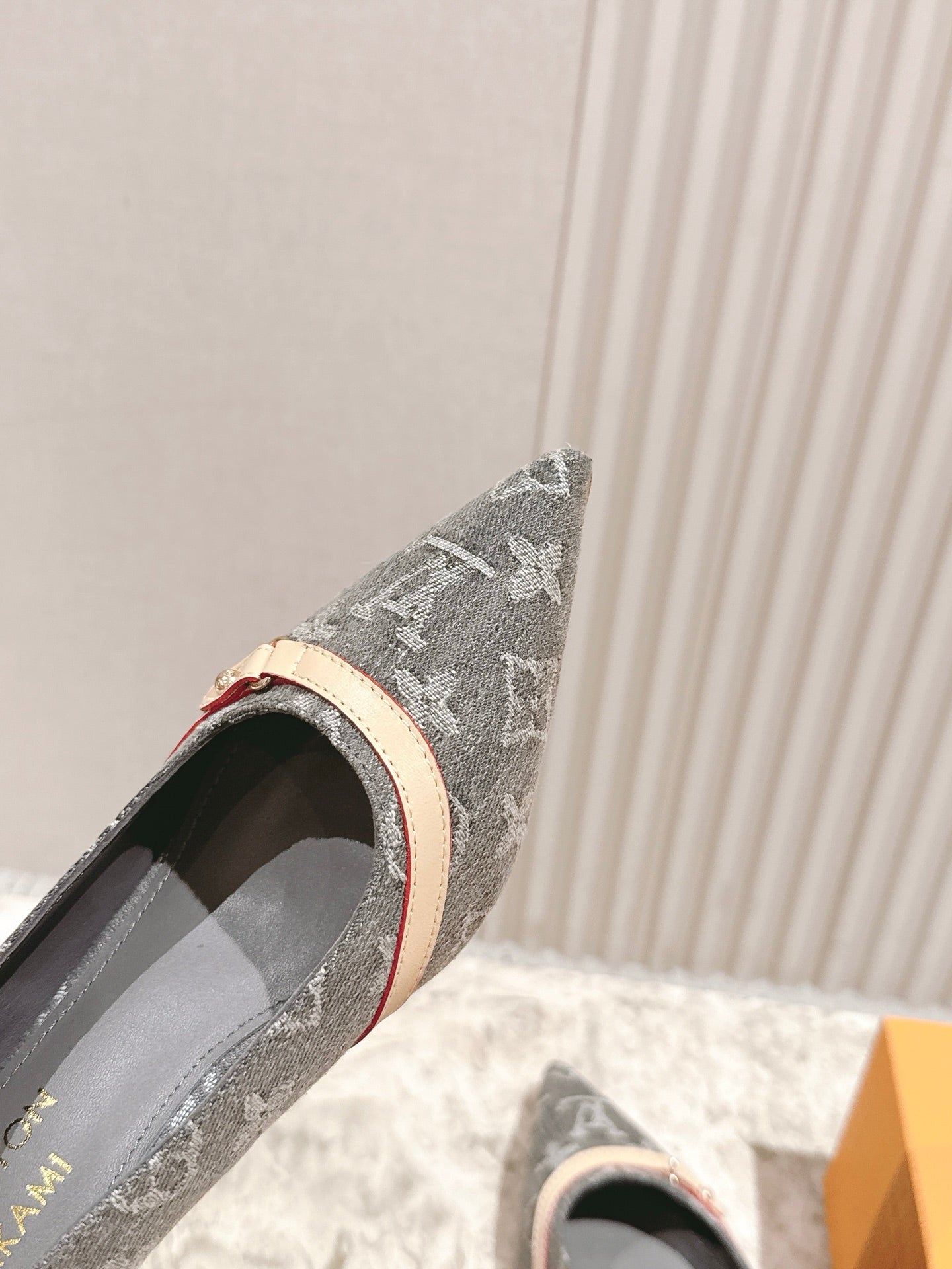 LV 26ss Slingback 45 Dark Gray Denim 656937