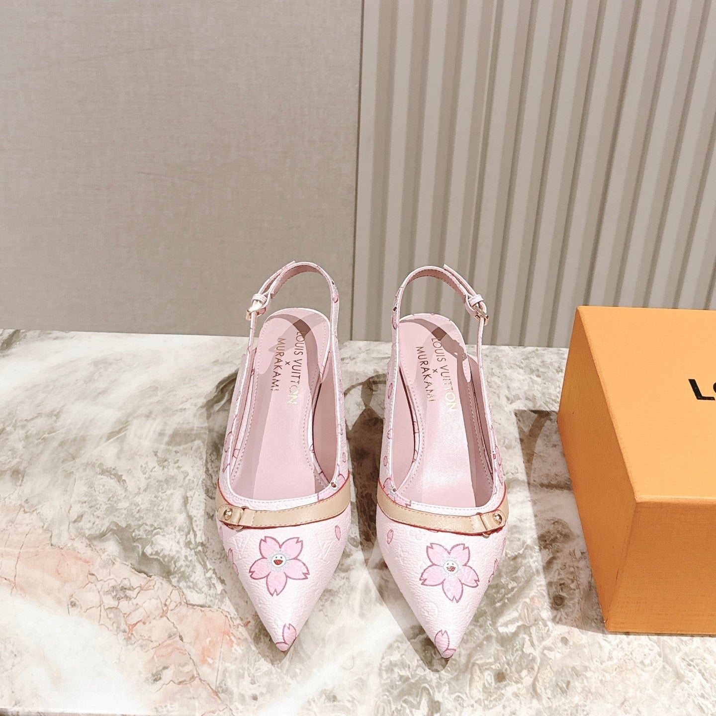 LV 26ss Slingback 45 Light Pink Cowhide 656940