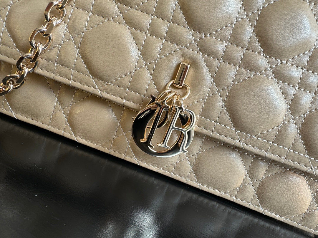 MY CD 24 TOP HANDLE BAG BEIGE LAMBSKIN