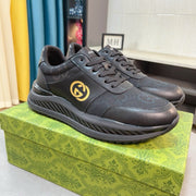 GG Men's Sneaker Black Canvas Calfskin 523338