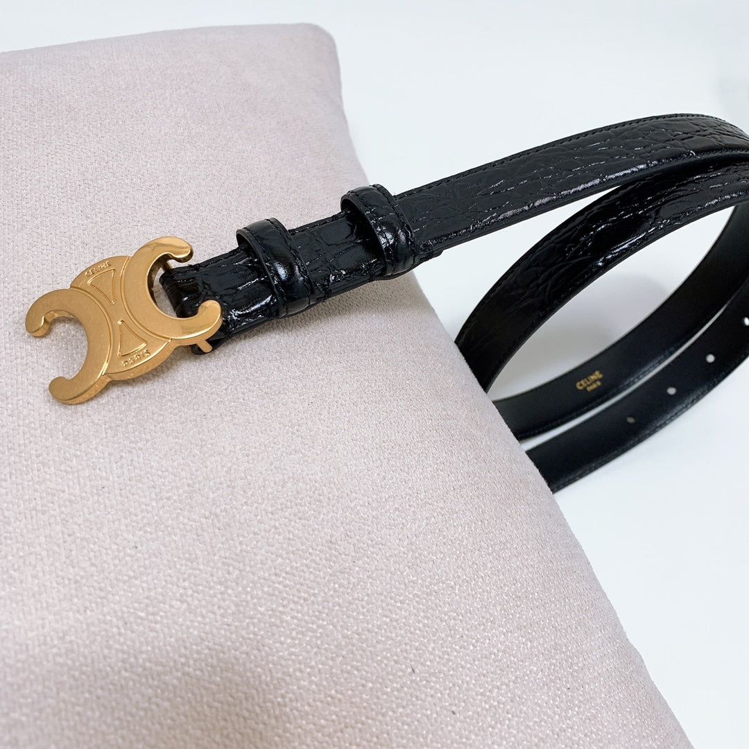 CEL Gold Buckle Belt Calfskin 176670