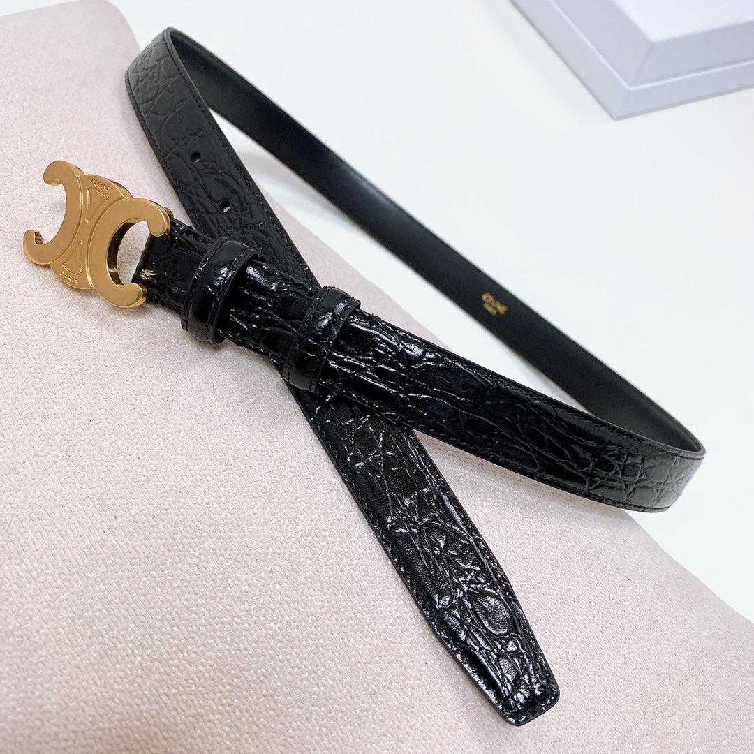 CEL Gold Buckle Belt Calfskin 176670