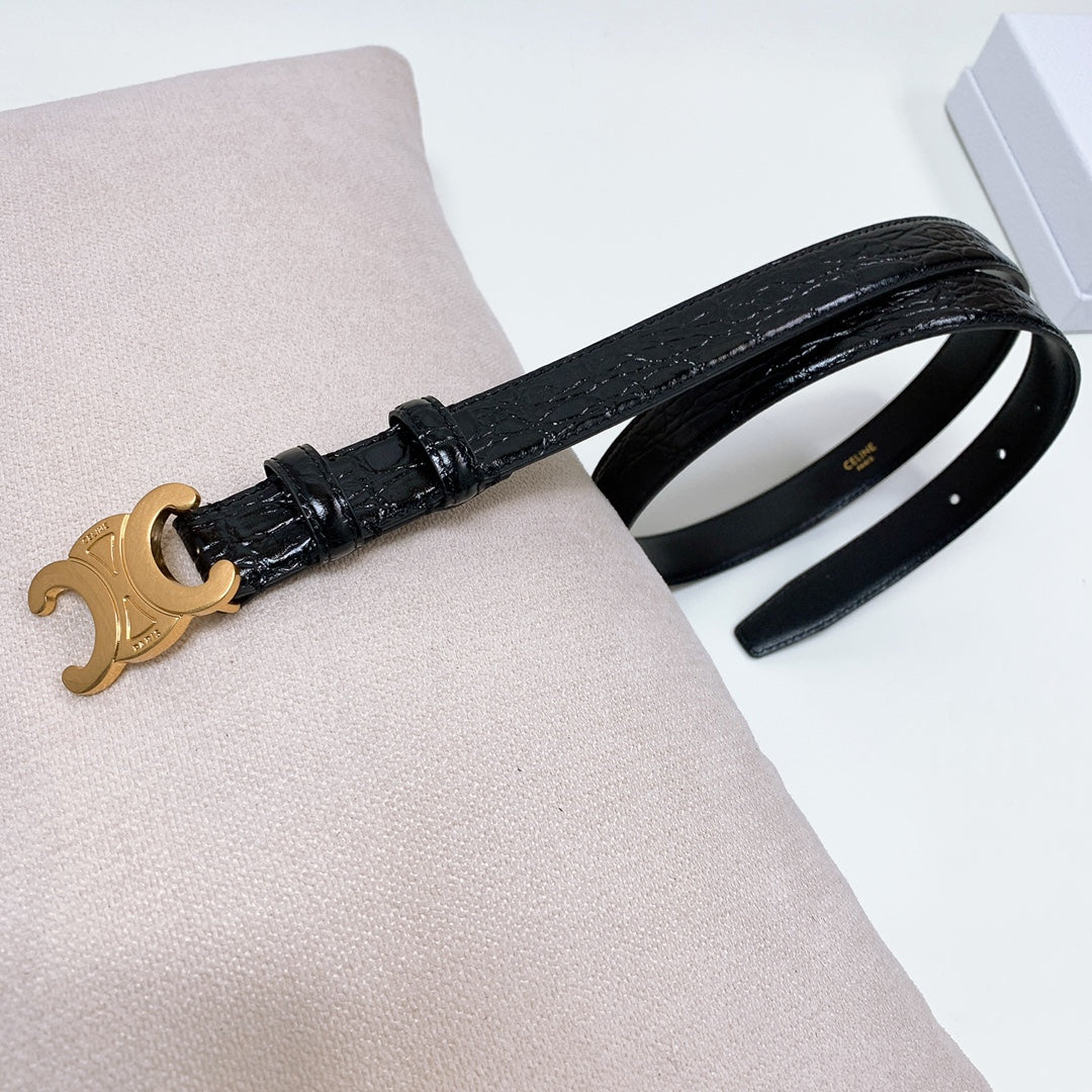 CEL Gold Buckle Belt Calfskin 176670