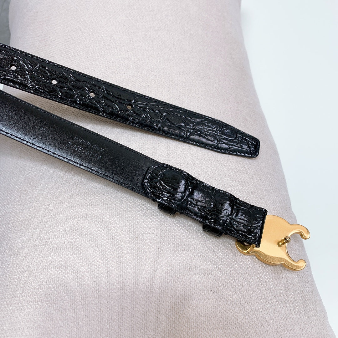 CEL Gold Buckle Belt Calfskin 176670