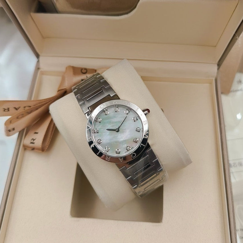 Bulgari 33mm Diamond Numerals Stainless Steel Case