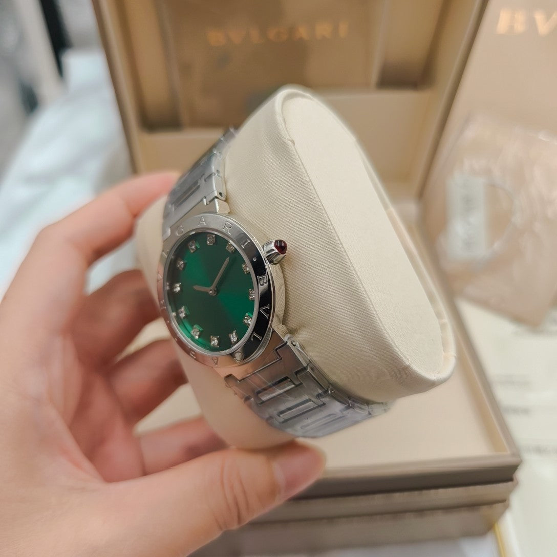 Bulgari 33mm Diamond Numerals Stainless Steel Case