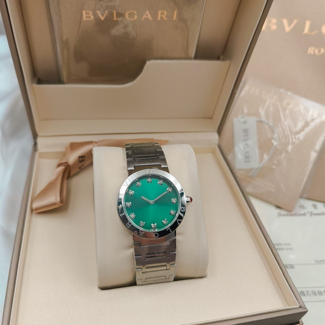 Bulgari 33mm Diamond Numerals Stainless Steel Case