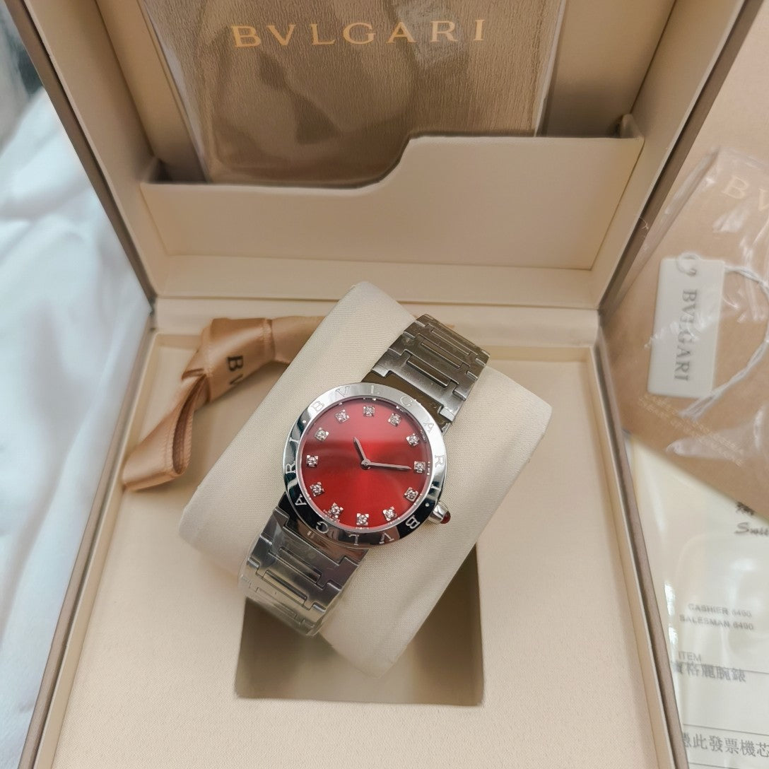 Bulgari 33mm Diamond Numerals Stainless Steel Case