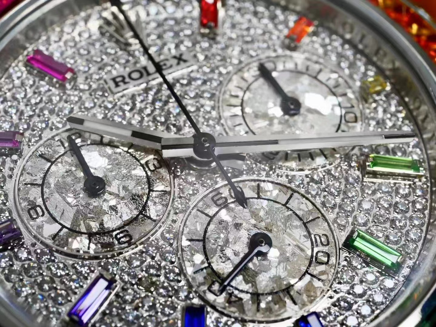 Rolex Daytona 40mm Stainless Steel Rainbow Case Diamond Dial