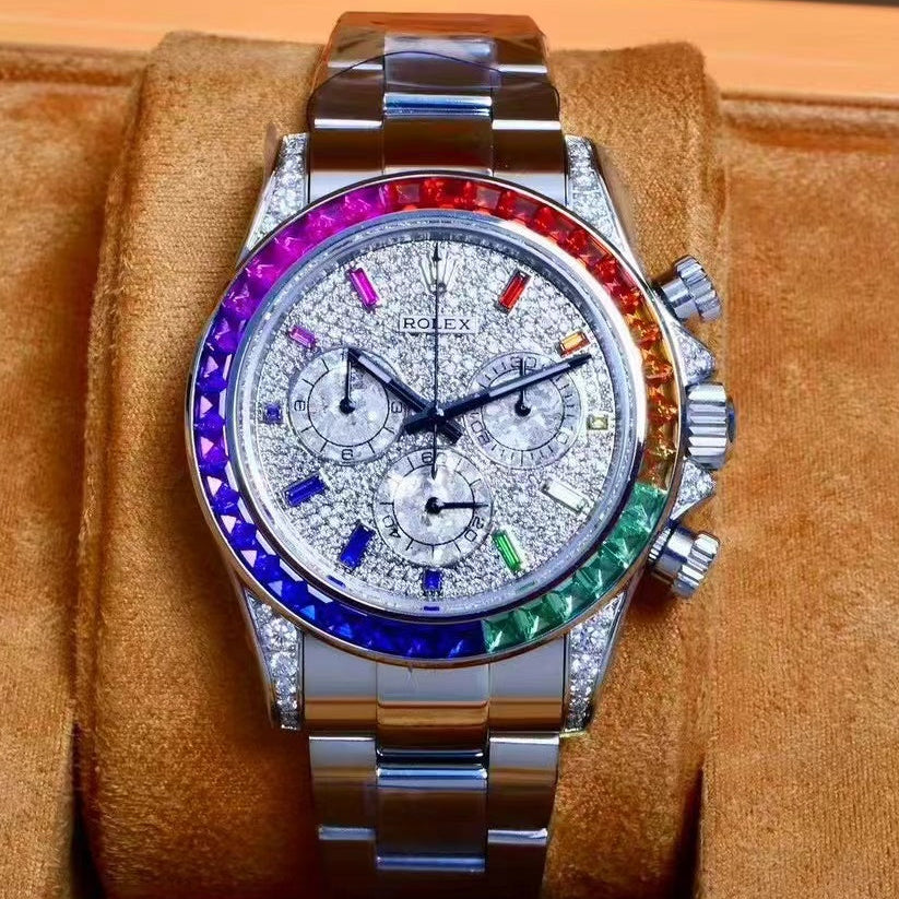 Rolex Daytona 40mm Stainless Steel Rainbow Case Diamond Dial