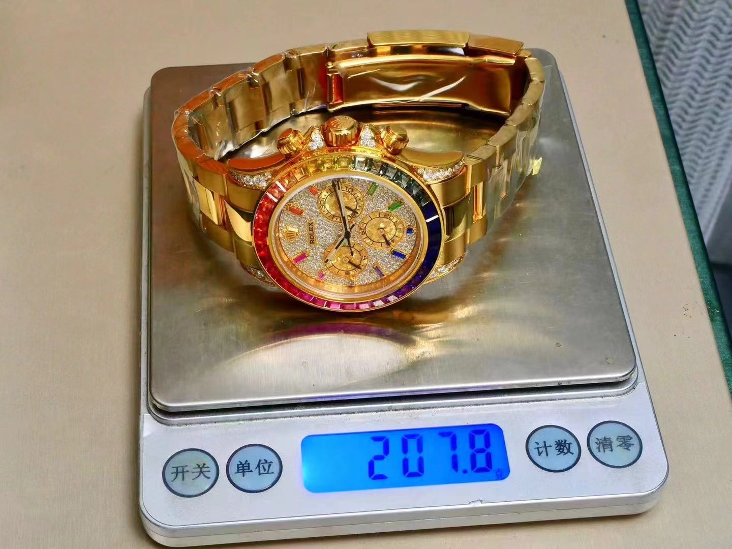 Rolex Daytona 40mm Gold Case Rainbow Case Diamond Dial