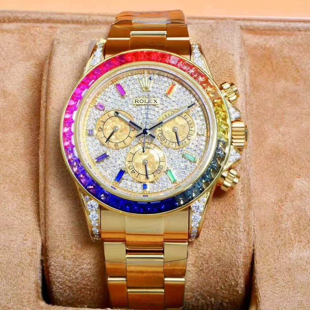 Rolex Daytona 40mm Gold Case Rainbow Case Diamond Dial