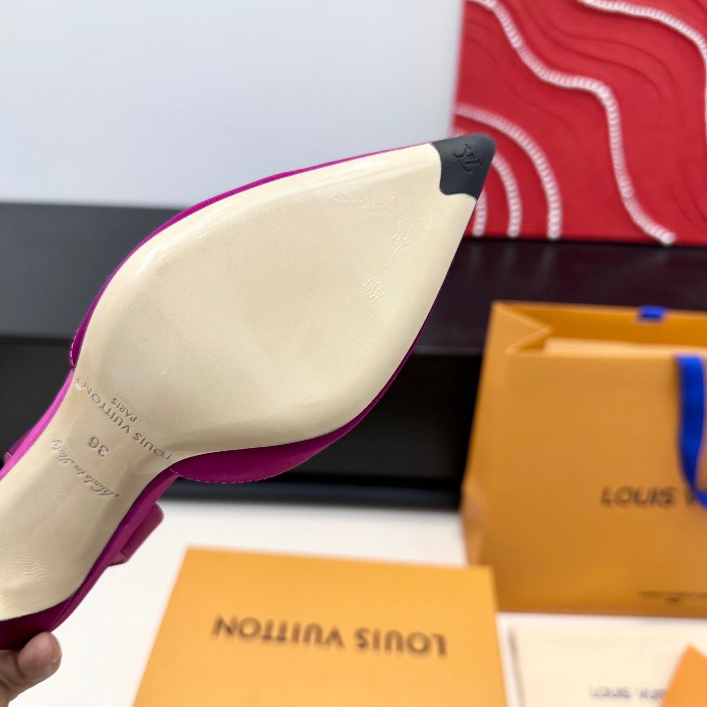 LV 26s Slingback 75 Fuchsia Pink Premium Satin 622451