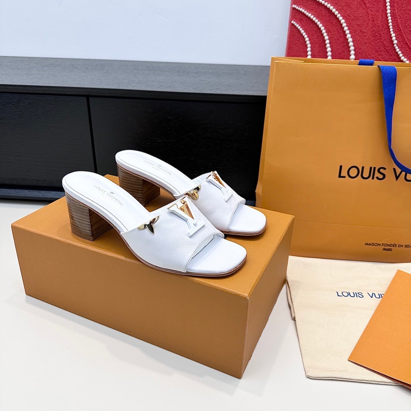 LV 26s High Heels 65 Sandals White Calfskin 622398
