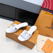 LV 26s High Heels 65 Sandals White Calfskin 622398