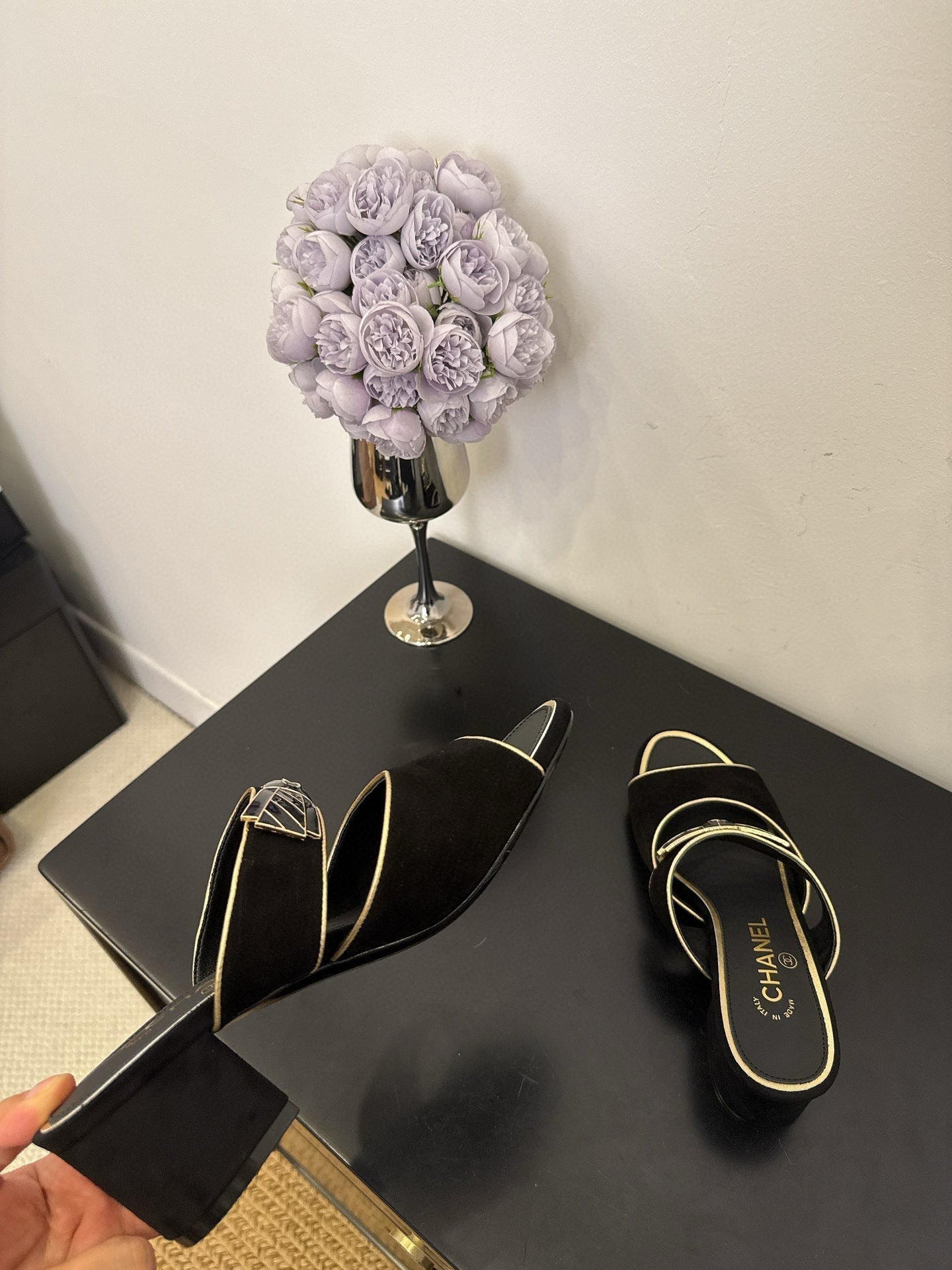 CC 25 Mule Black Calfskin 365809