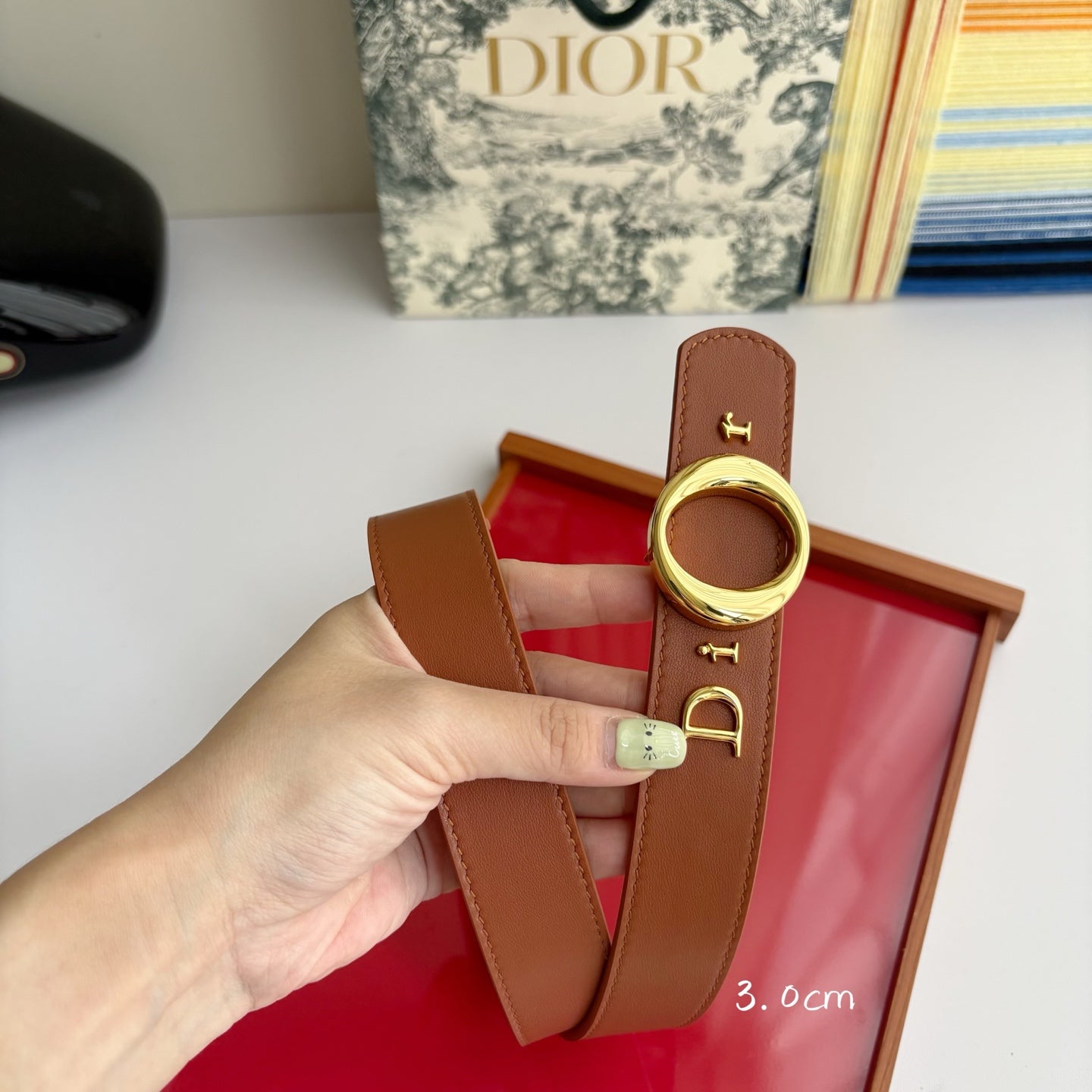 Dior 2026 My Dior Belt 3.0cm Smooth Calfskin 116705