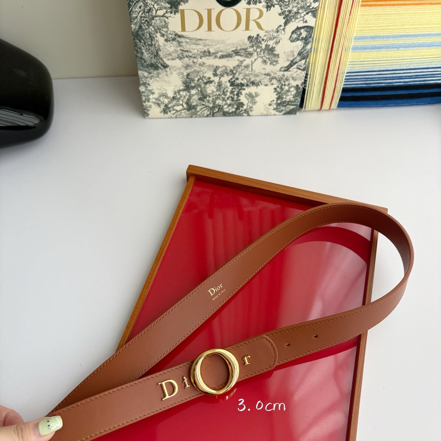 Dior 2026 My Dior Belt 3.0cm Smooth Calfskin 116705