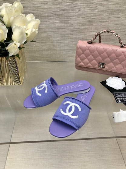 CC 25C Slippers Purple Fabric Material 212966
