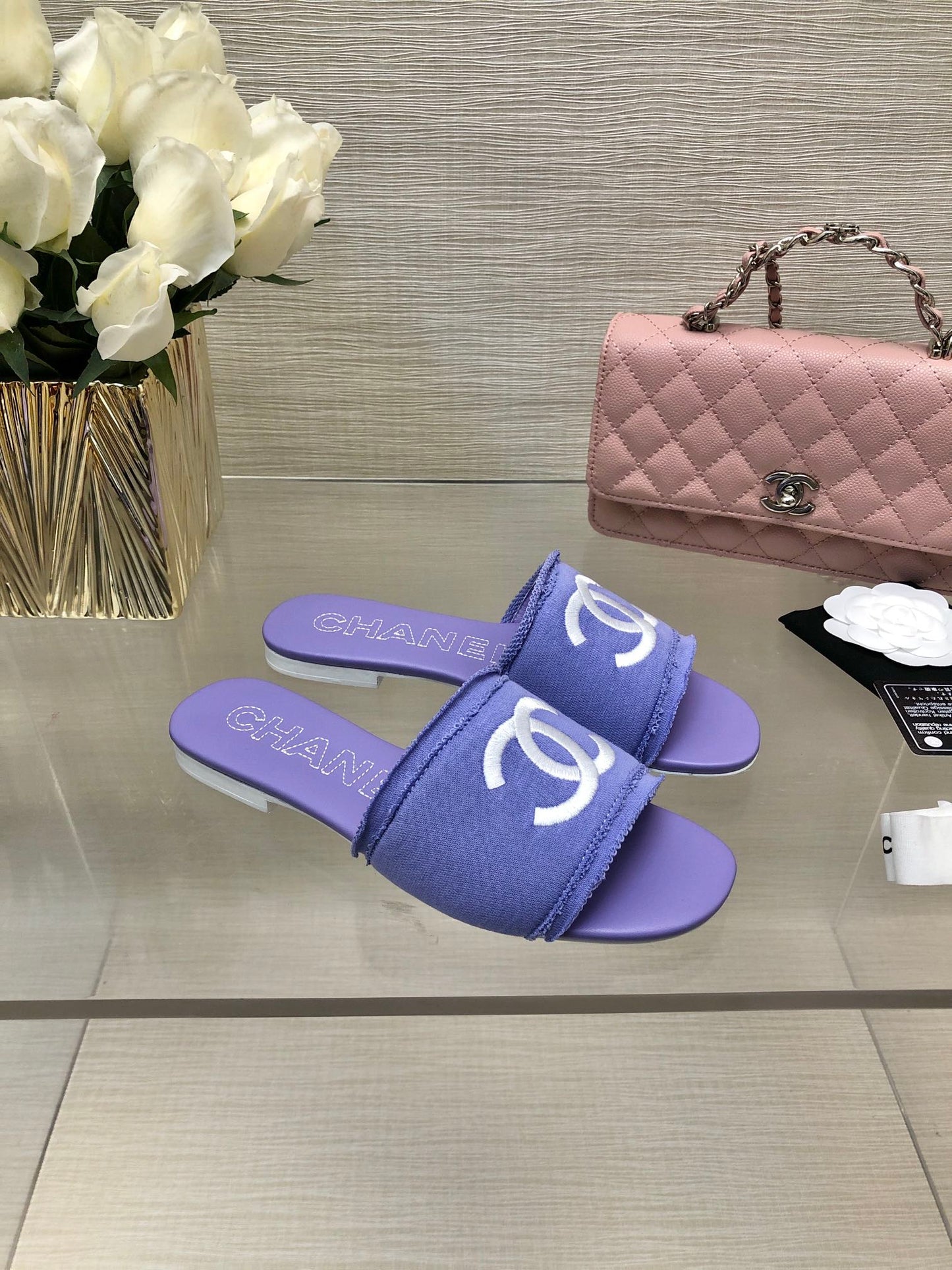CC 25C Slippers Purple Fabric Material 212966