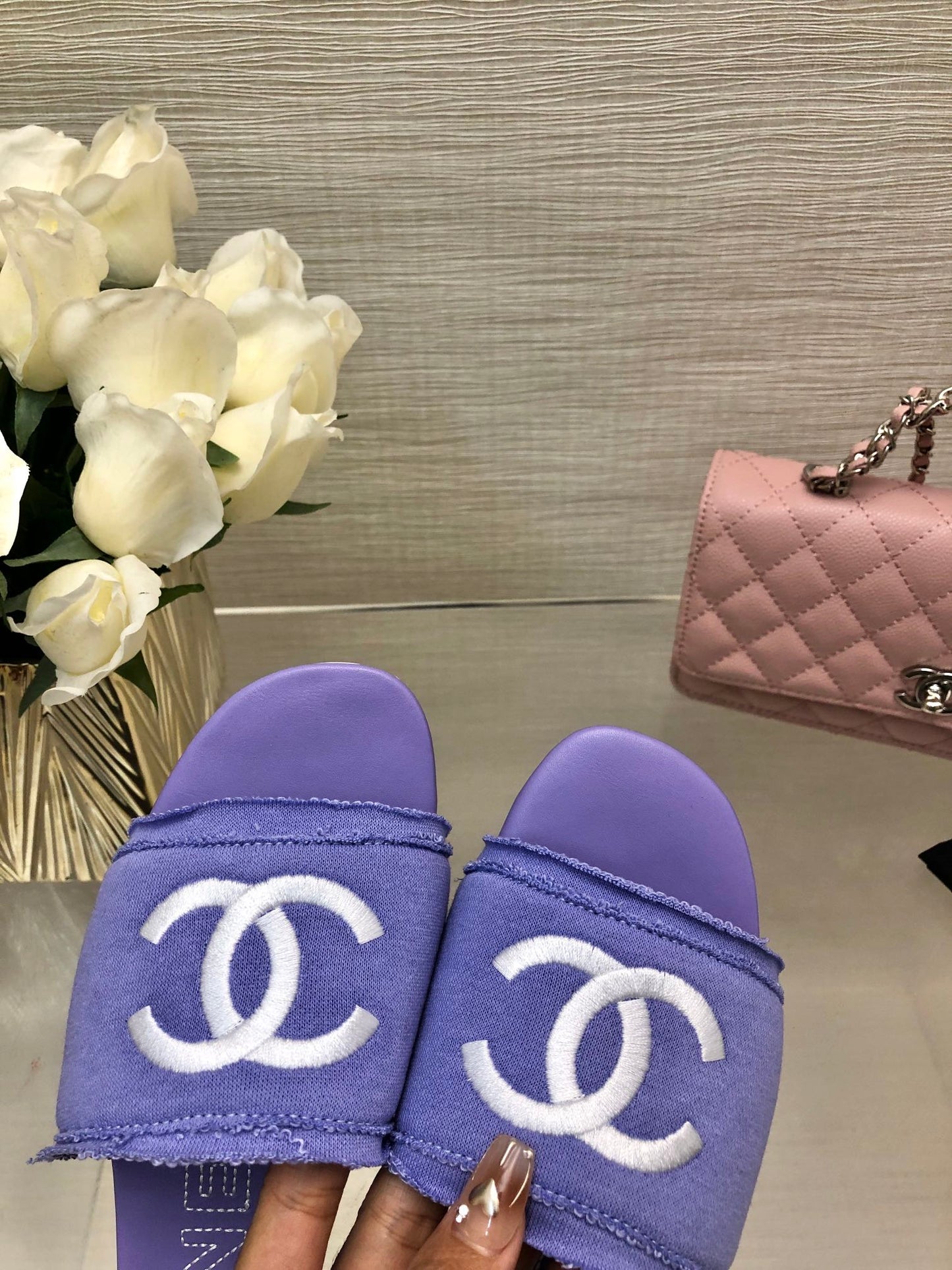 CC 25C Slippers Purple Fabric Material 212966