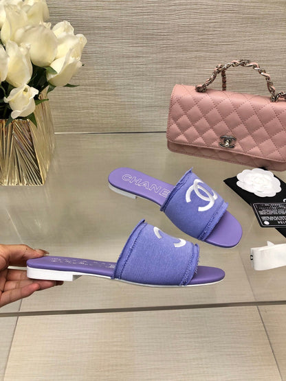 CC 25C Slippers Purple Fabric Material 212966