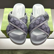 GG Men's Sandals Purple Grey Polyester Leather 547242