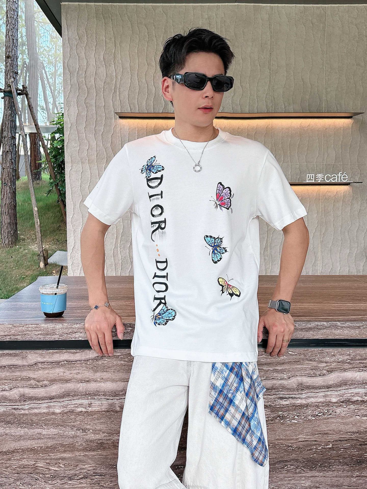 CD 2026 Streetwear T-shirt Butterfly Cotton 316509