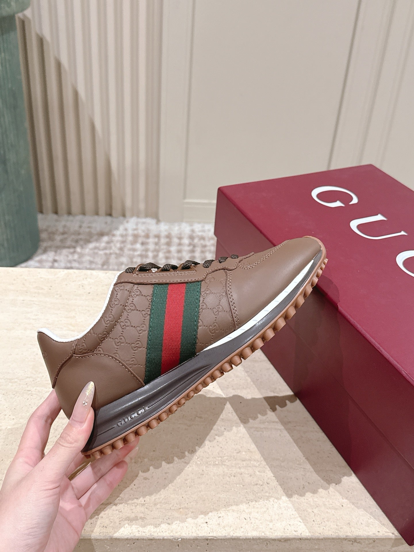 GG 26 Couple Sneakers Brown Cowhide 630702