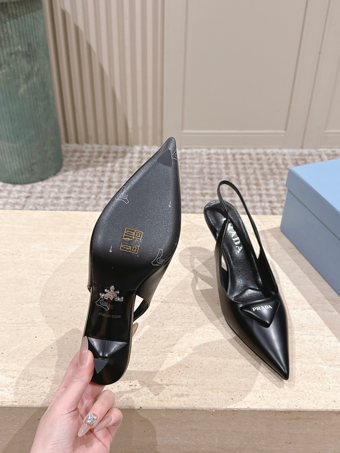 Prada 2026 Slingback Black Lambskin 630762