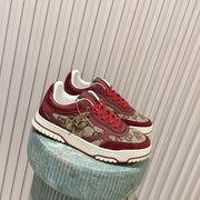 GG 26 Couple Sneakers Dark Red Beige Cowhide 630704