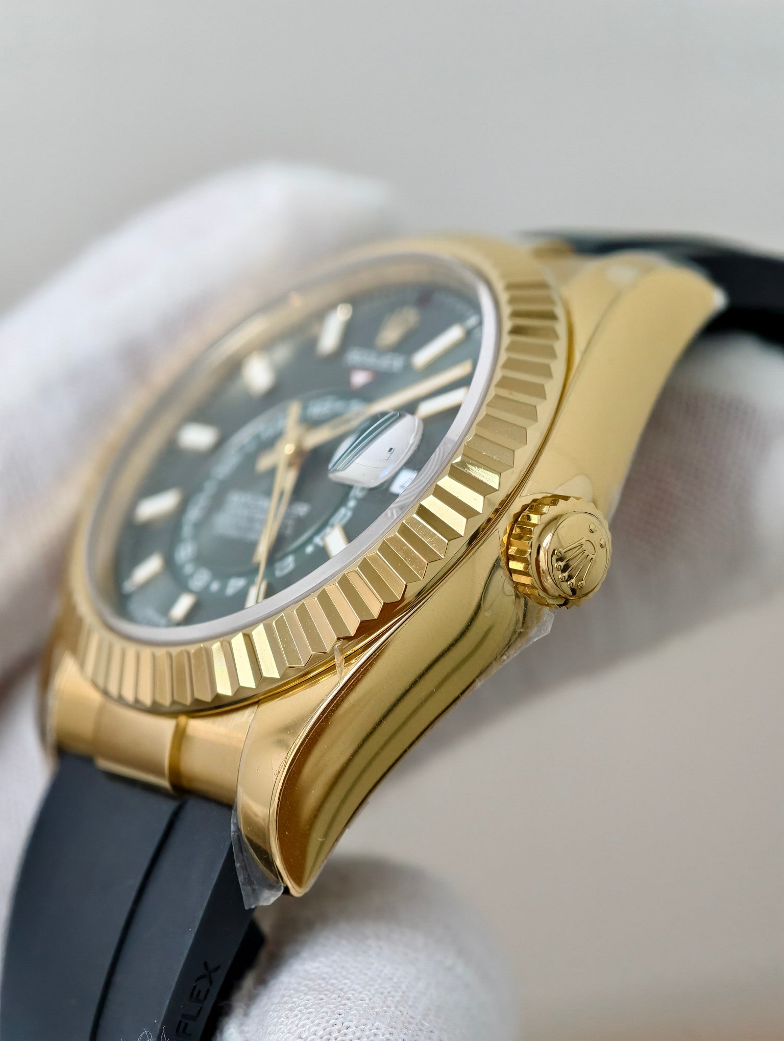 Rolex Sky-Dweller 42mm Gold Case Green Dial