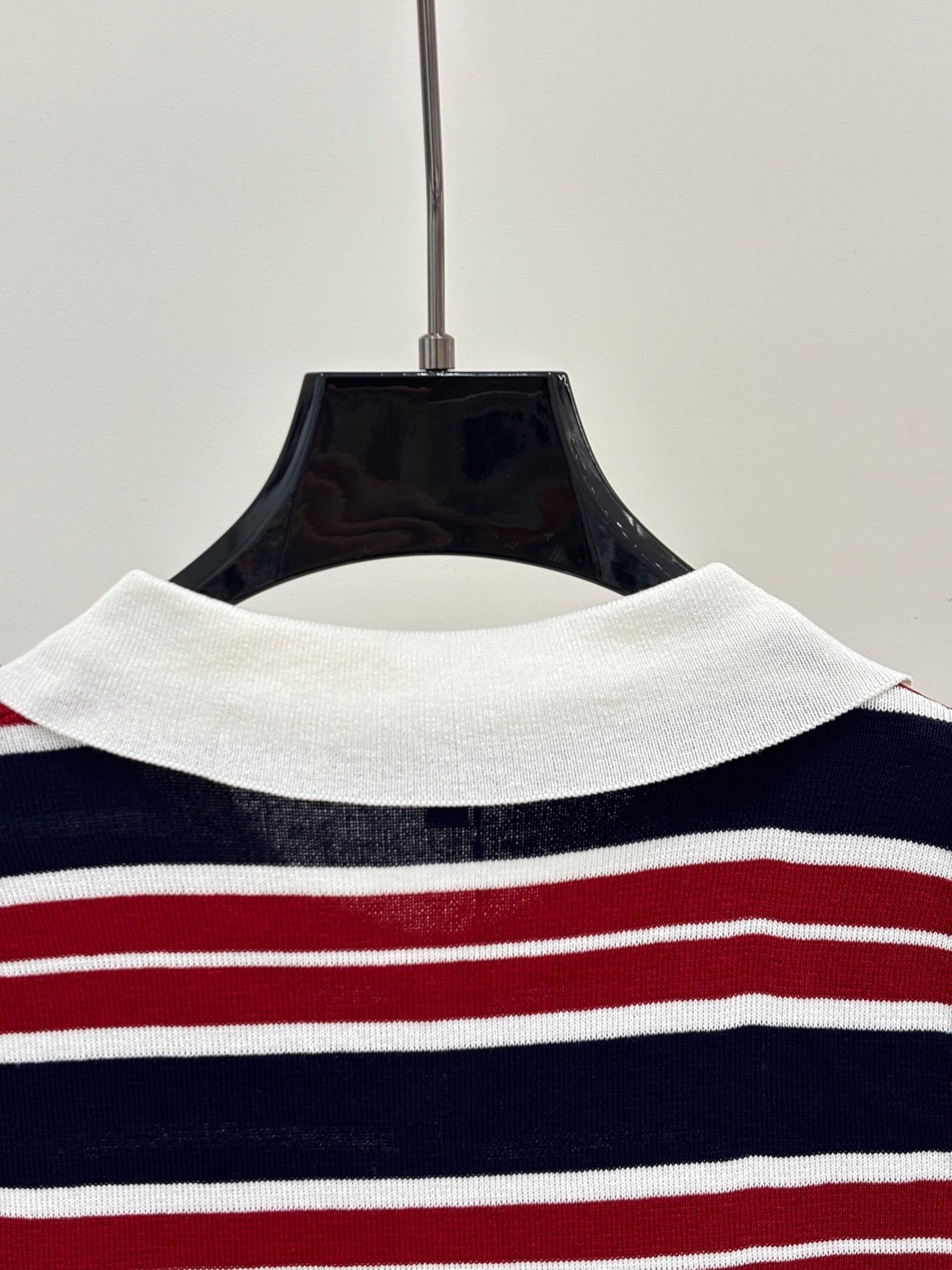 Chanel 2026 Striped Vest With Double C Logo Red White Blue Wool 394731