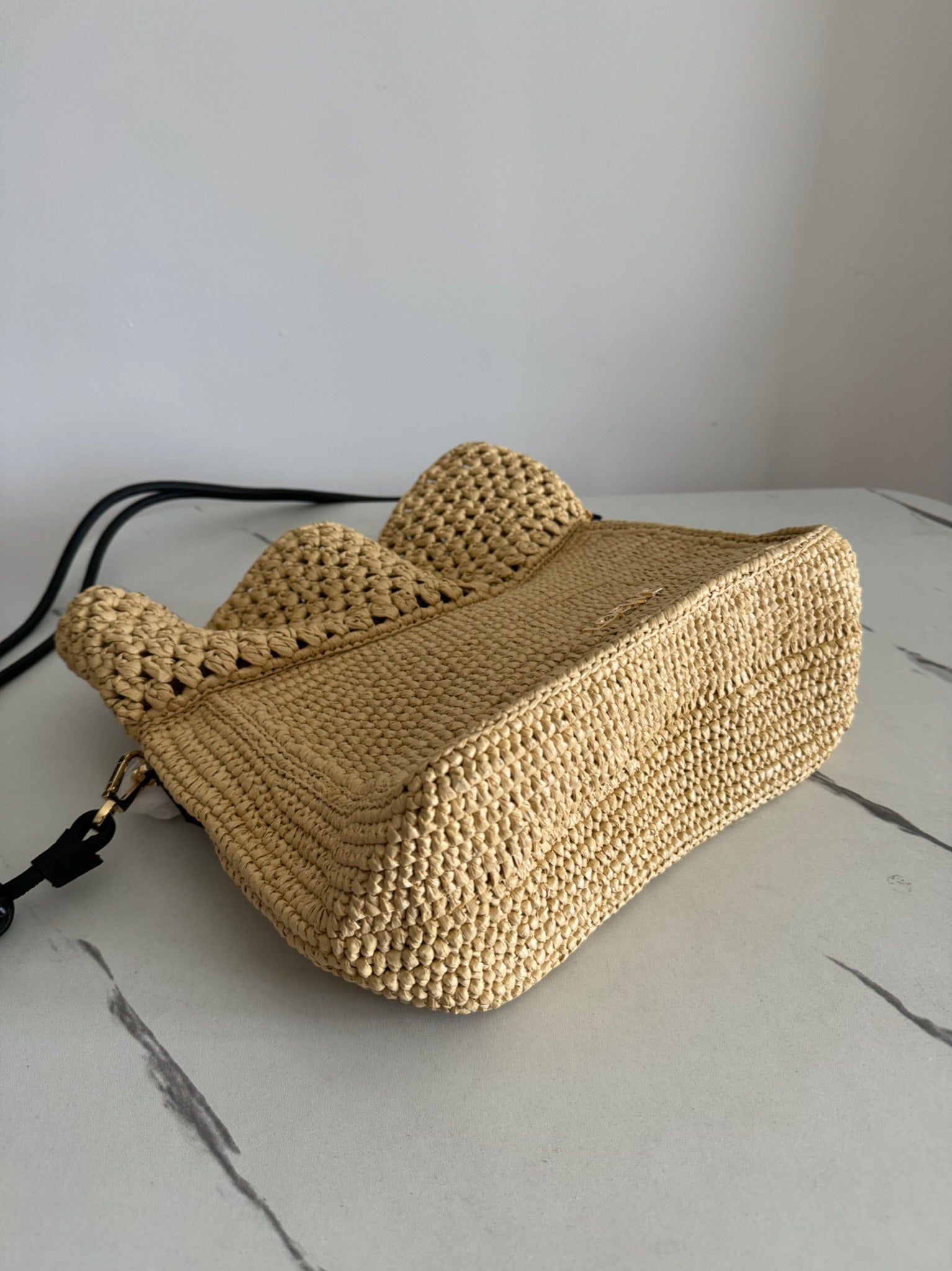 Loewe Ola Shoulder Bag 26 Beige Raffia 274681