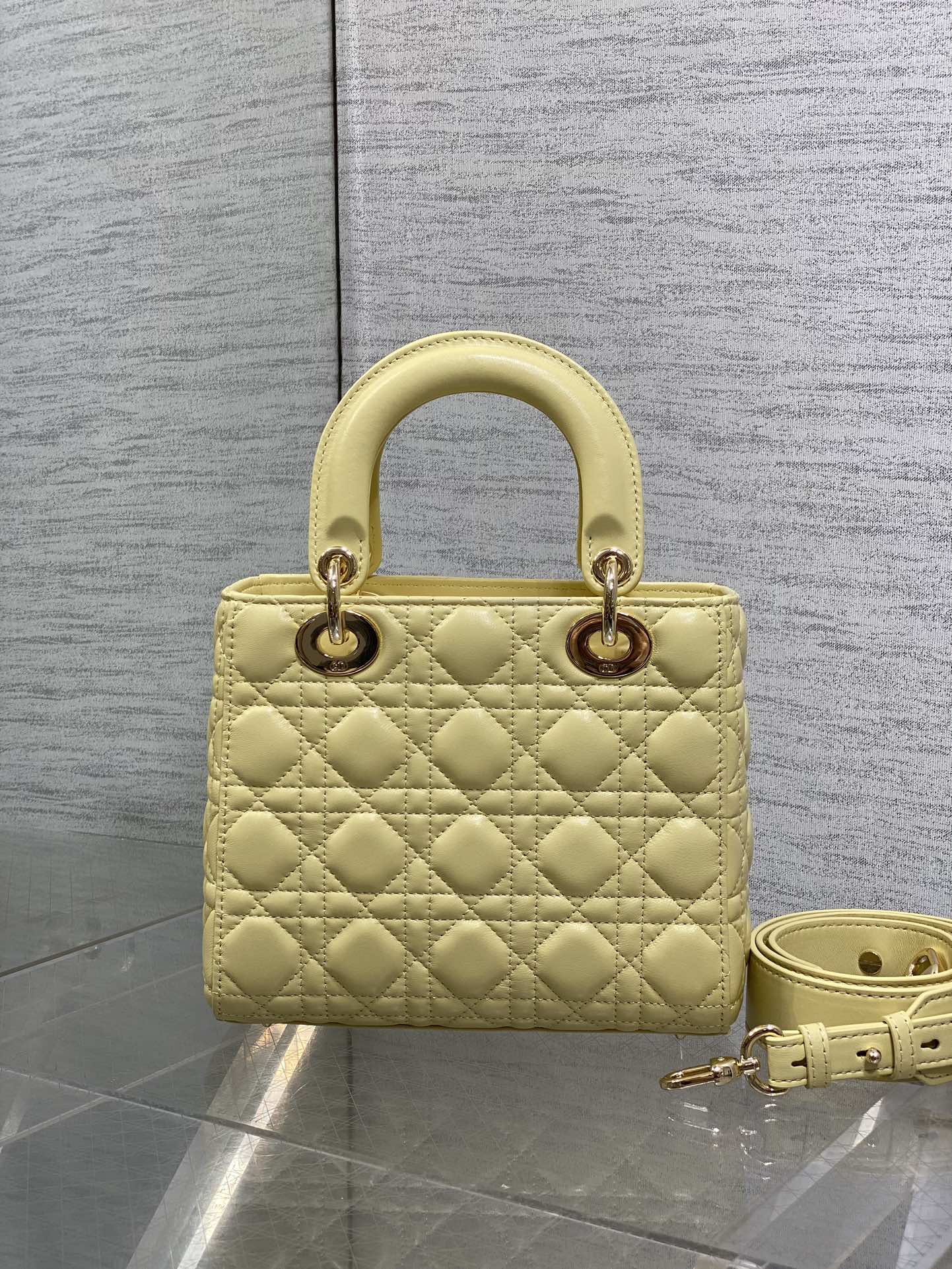 Dior 2026 Mini Lady Dior Bag Yellow Lambskin 270903