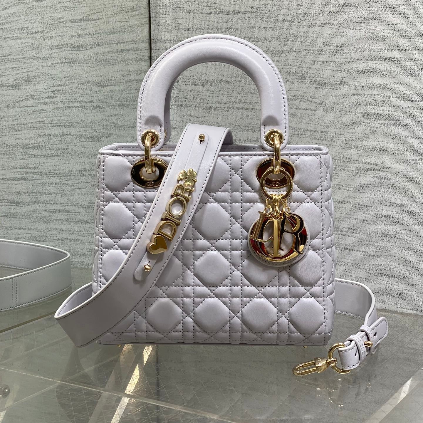 Dior 2026 Mini Lady Dior Bag Light Purple Lambskin 267705