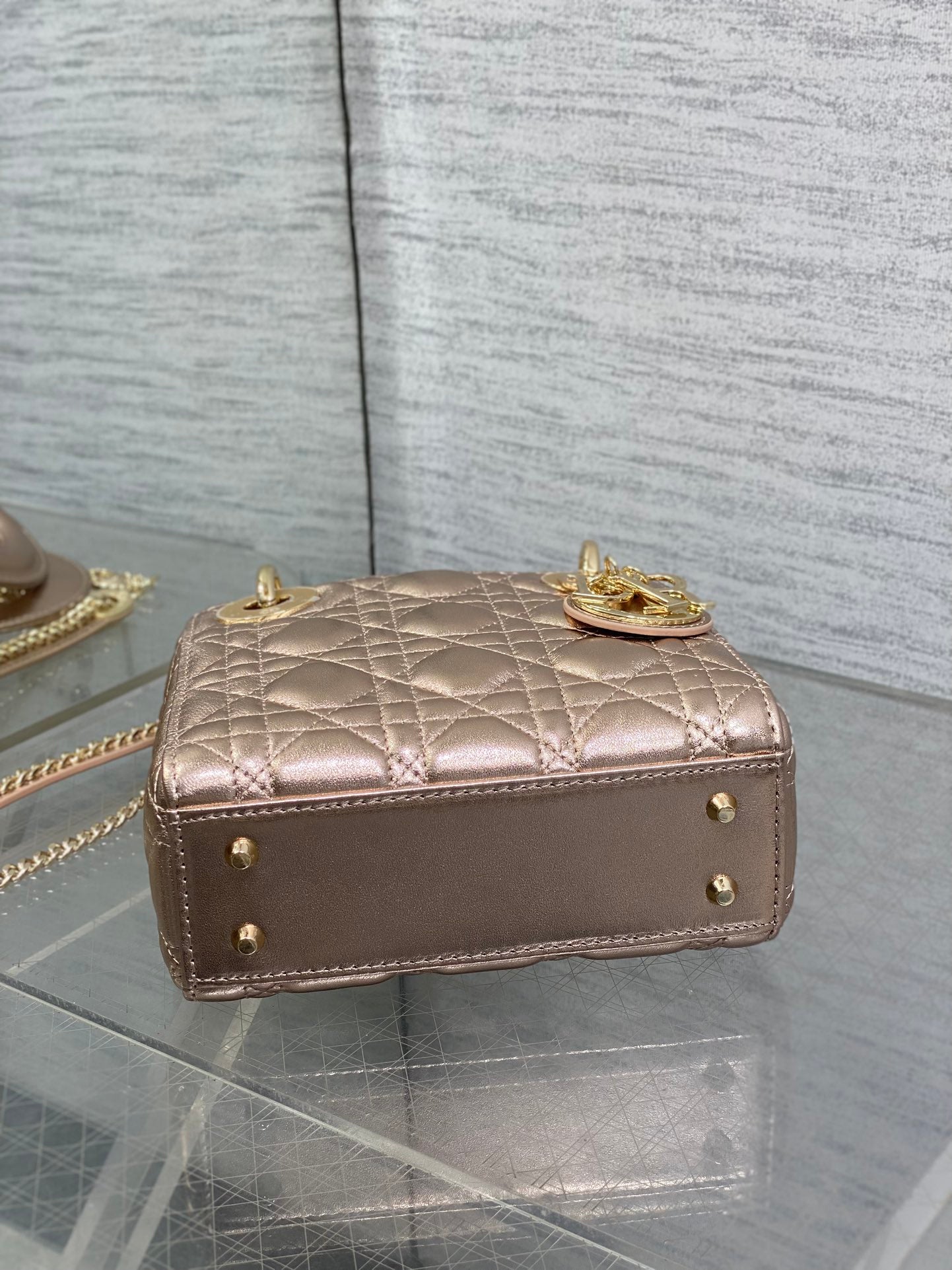 Dior 2026 Mini Lady Dior Bag Rose Gold Lambskin 270518
