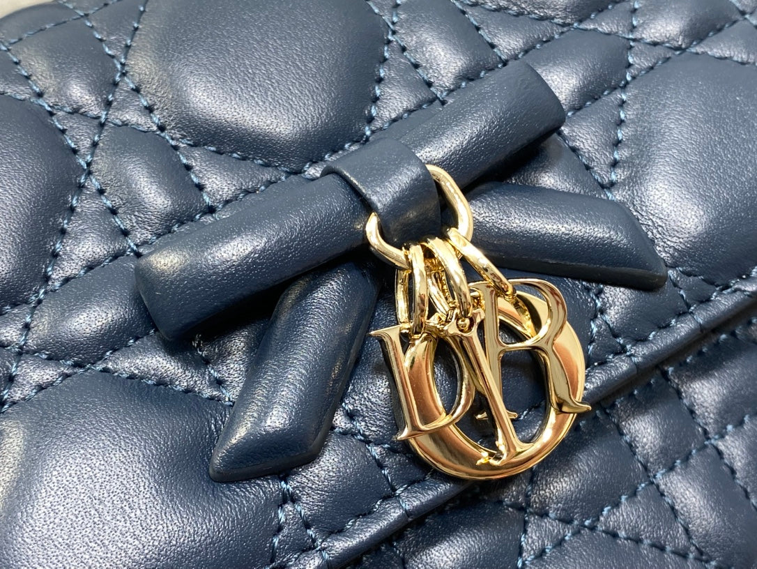 Dior 2026 My Dior Bag 21cm Navy Blue Lambskin 289008