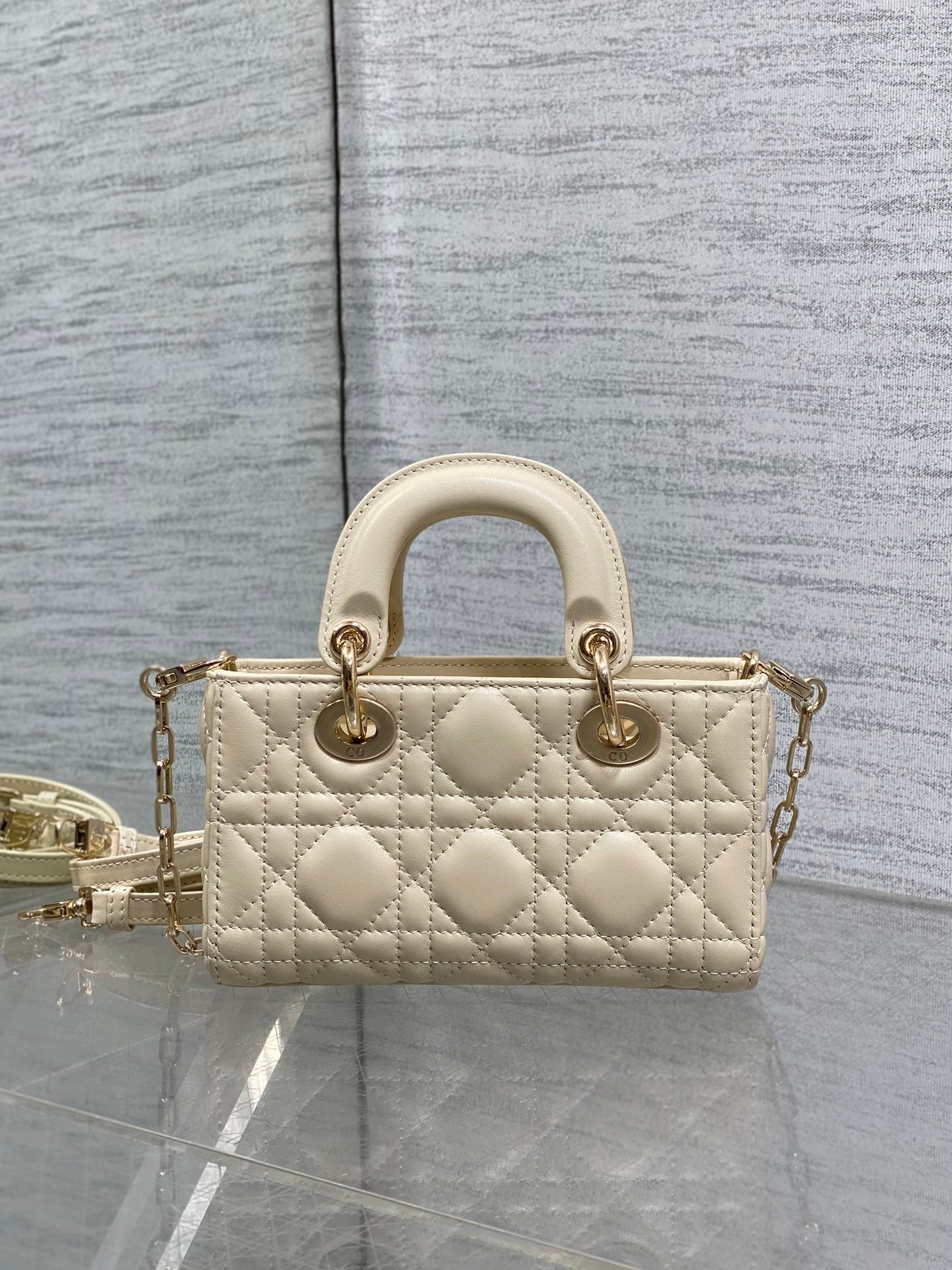 Dior 2026 Bow D-Joy Micro Bag Beige Lambskin 284115