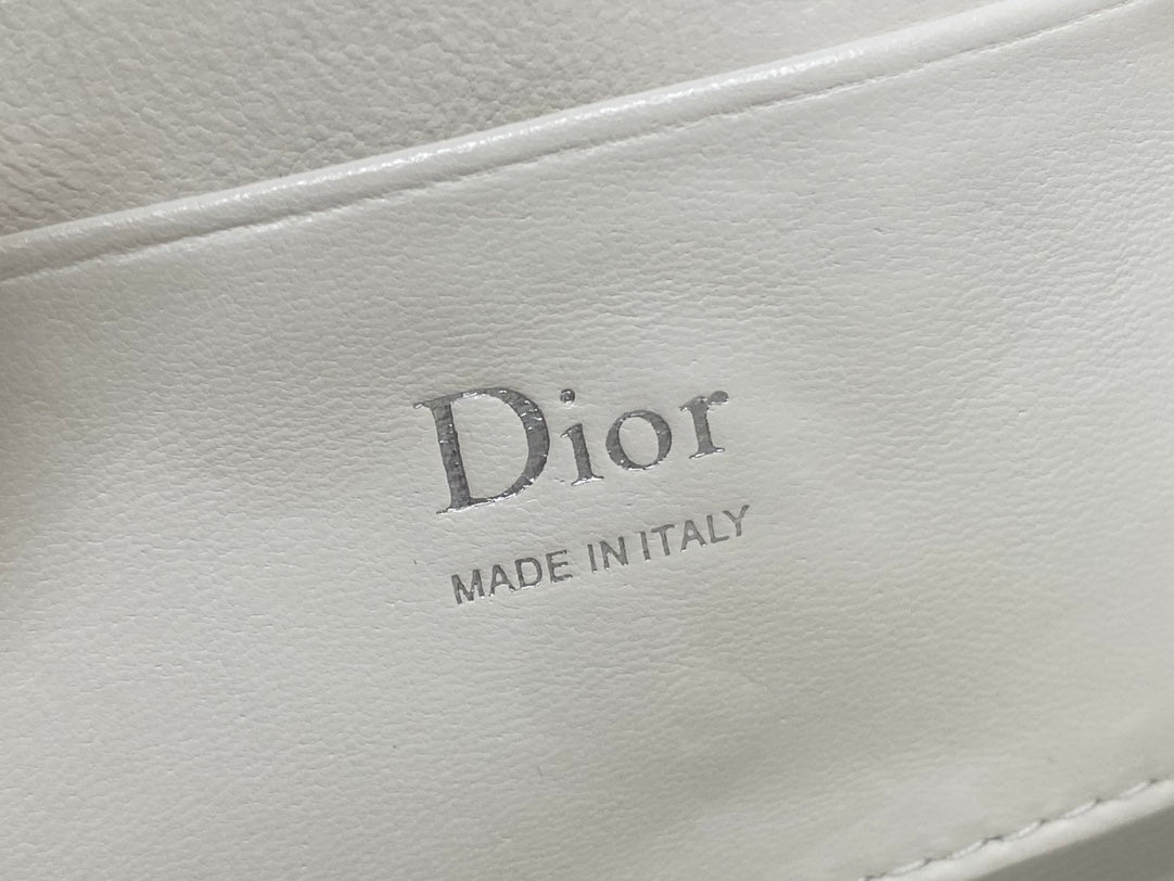 Dior 2026 Bow Pouch 20cm White Lambskin 284143