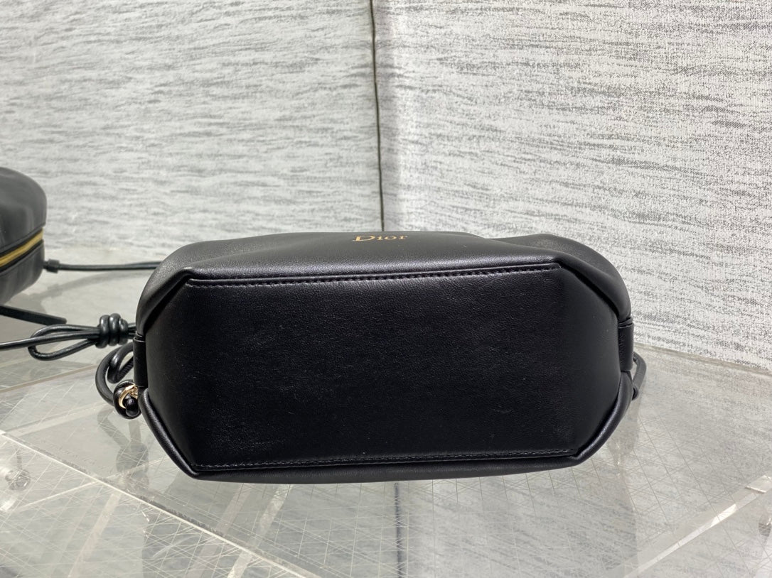 Dior 2026 Bow Pouch 20cm Black Lambskin 284145