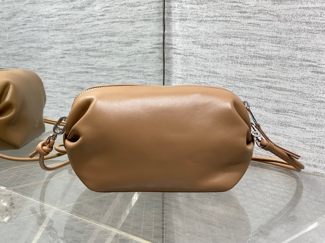 Dior 2026 Bow Pouch 20cm Camel Lambskin 286631