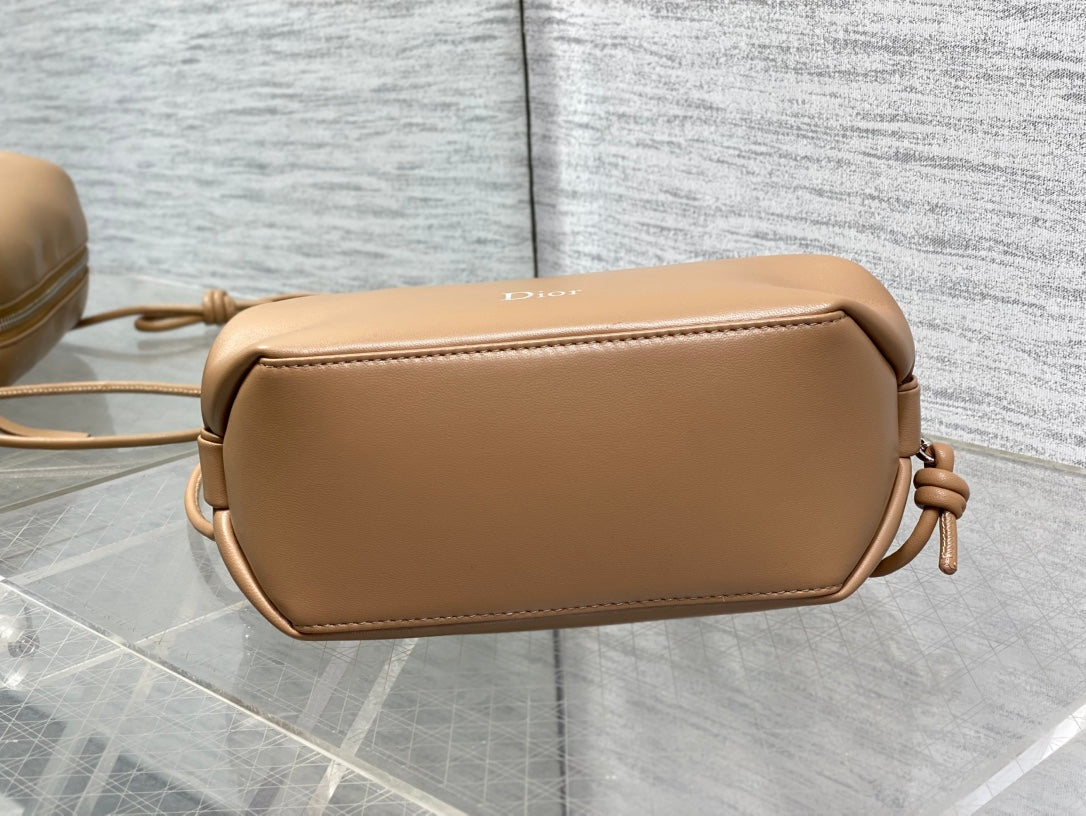 Dior 2026 Bow Pouch 20cm Camel Lambskin 286631