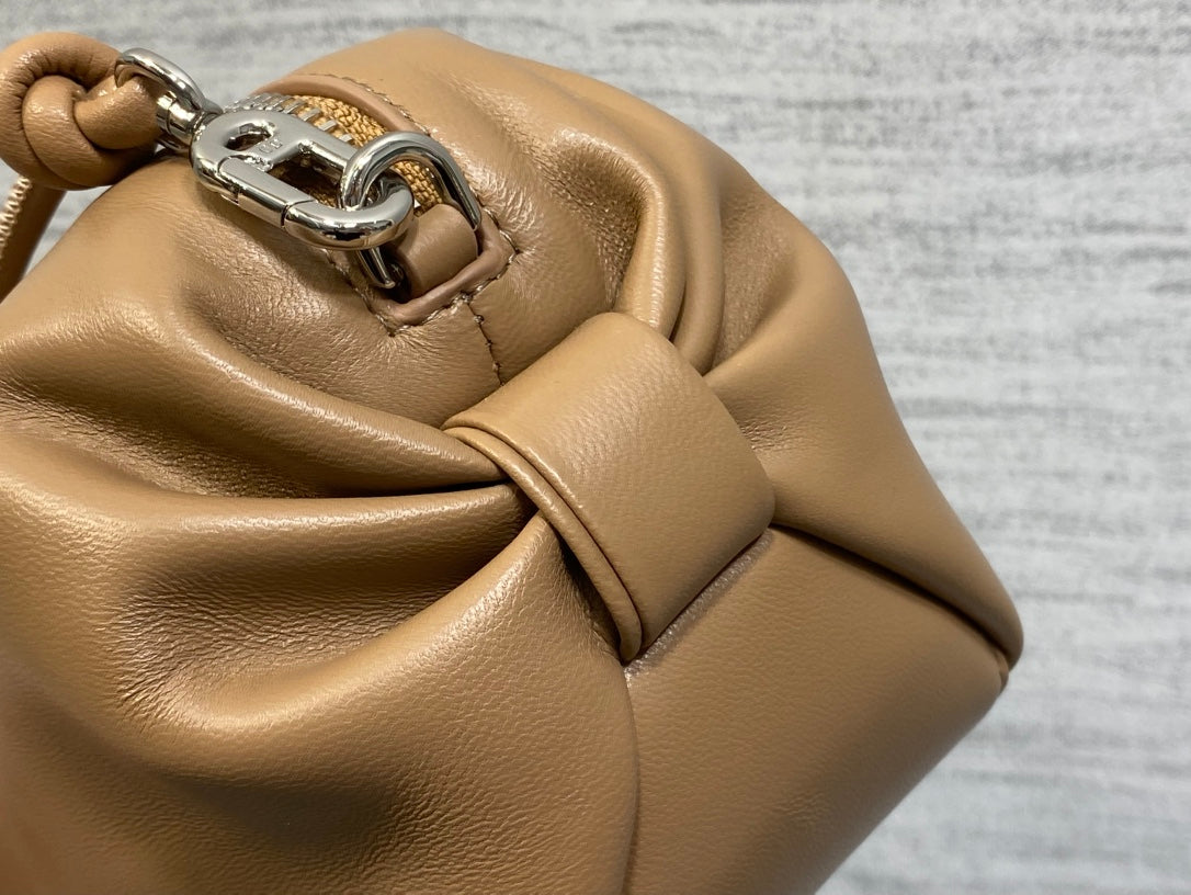 Dior 2026 Bow Pouch 20cm Camel Lambskin 286631