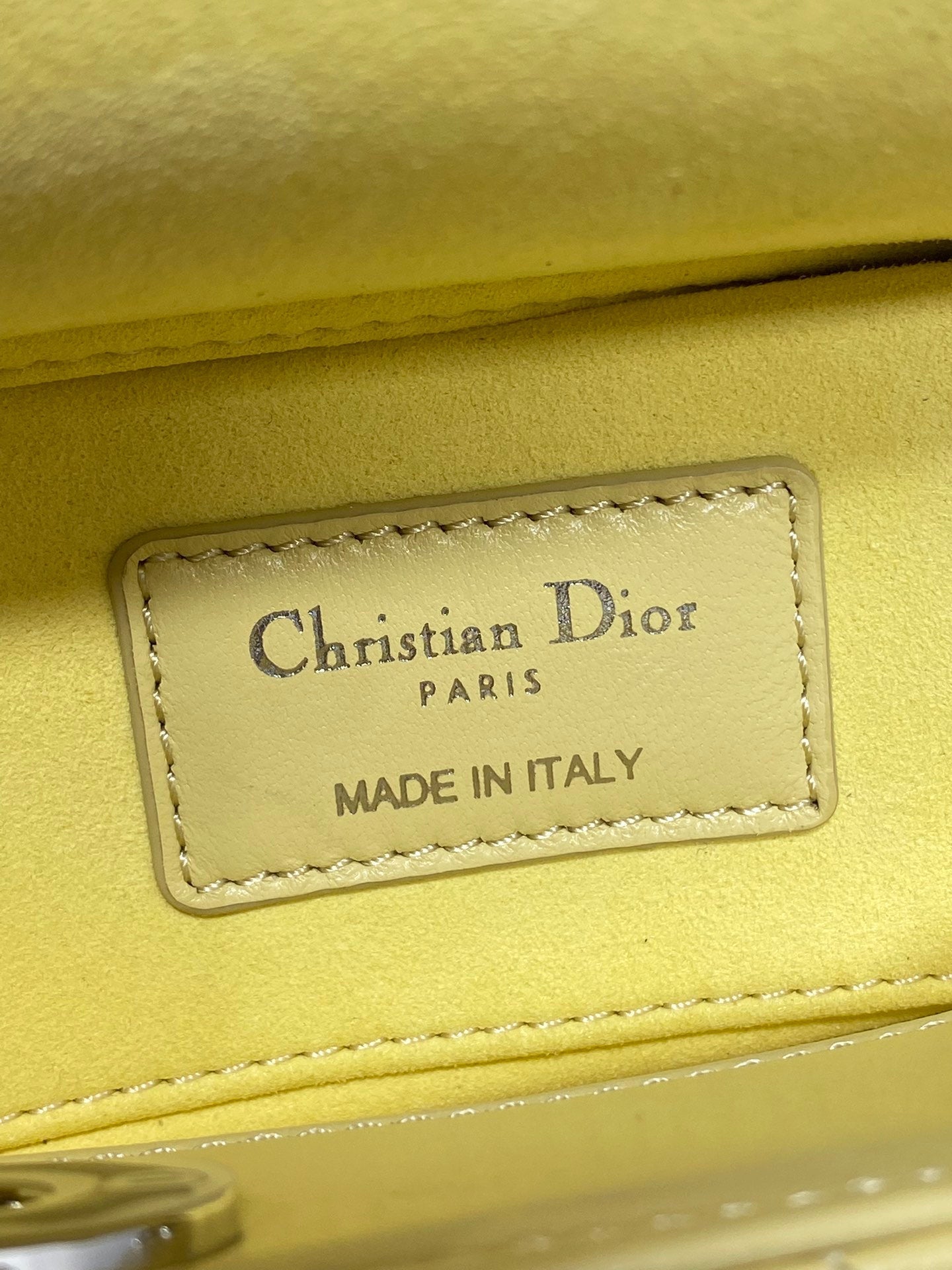 Dior 2026 Bow Lady D-Joy 19cm Yellow Cannage Lambskin With Silver Charm 286561