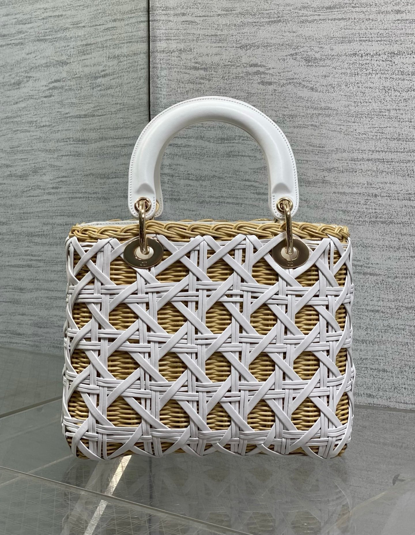 Dior 2026 Wicker Cannage Bag 24cm Leather Rattan 355285