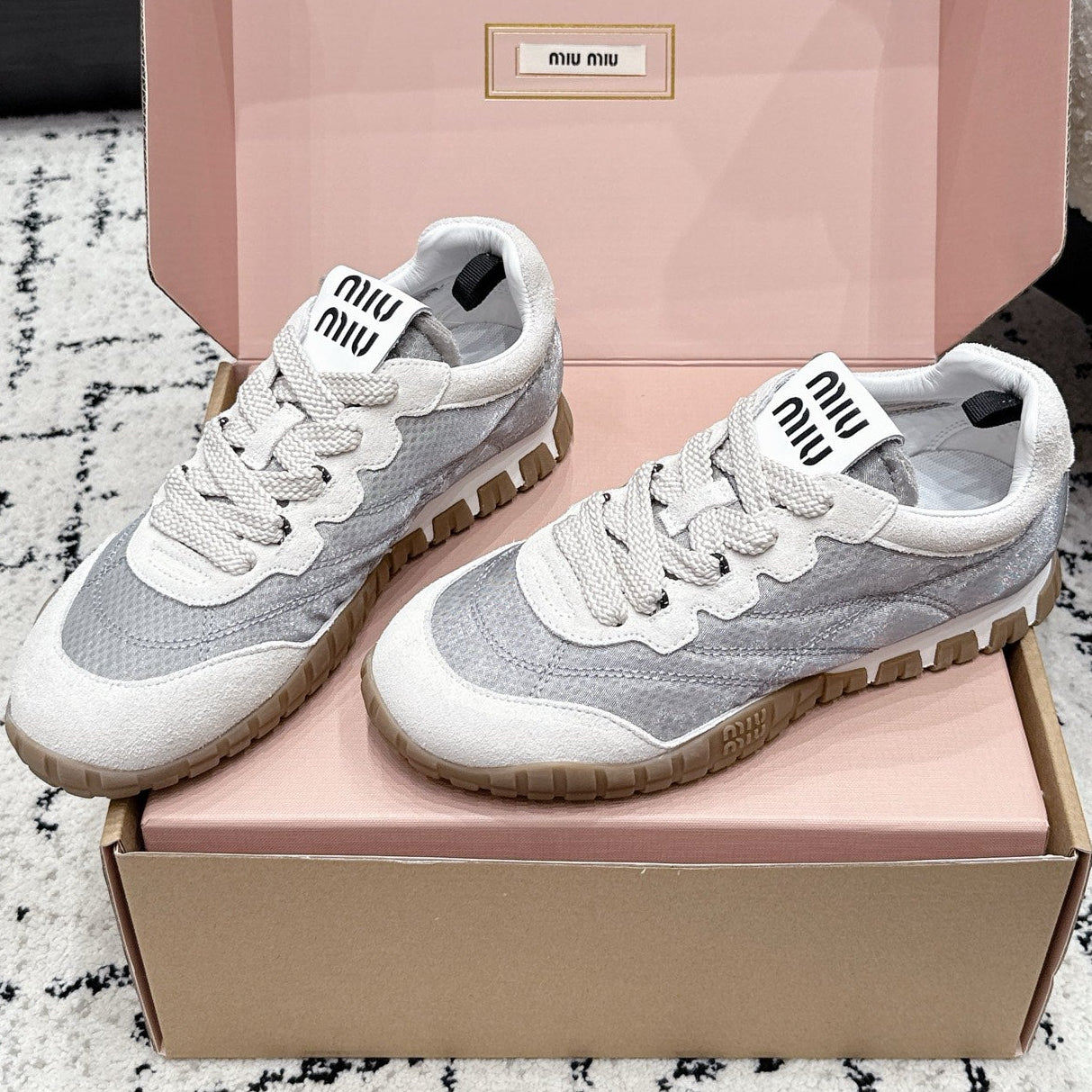 Miumiu 2026 Tyre Sneakers Fabric Suede 955041