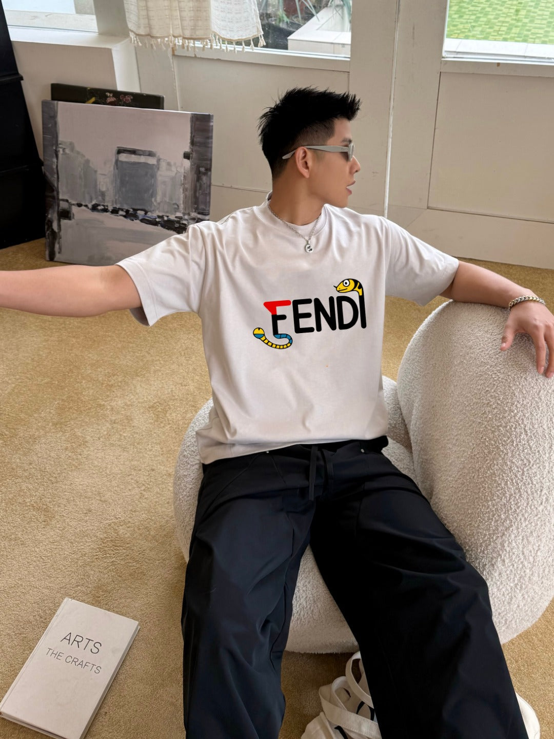 Fendi 2026 Men's Short-Sleeve T-Shirt Cotton 806081