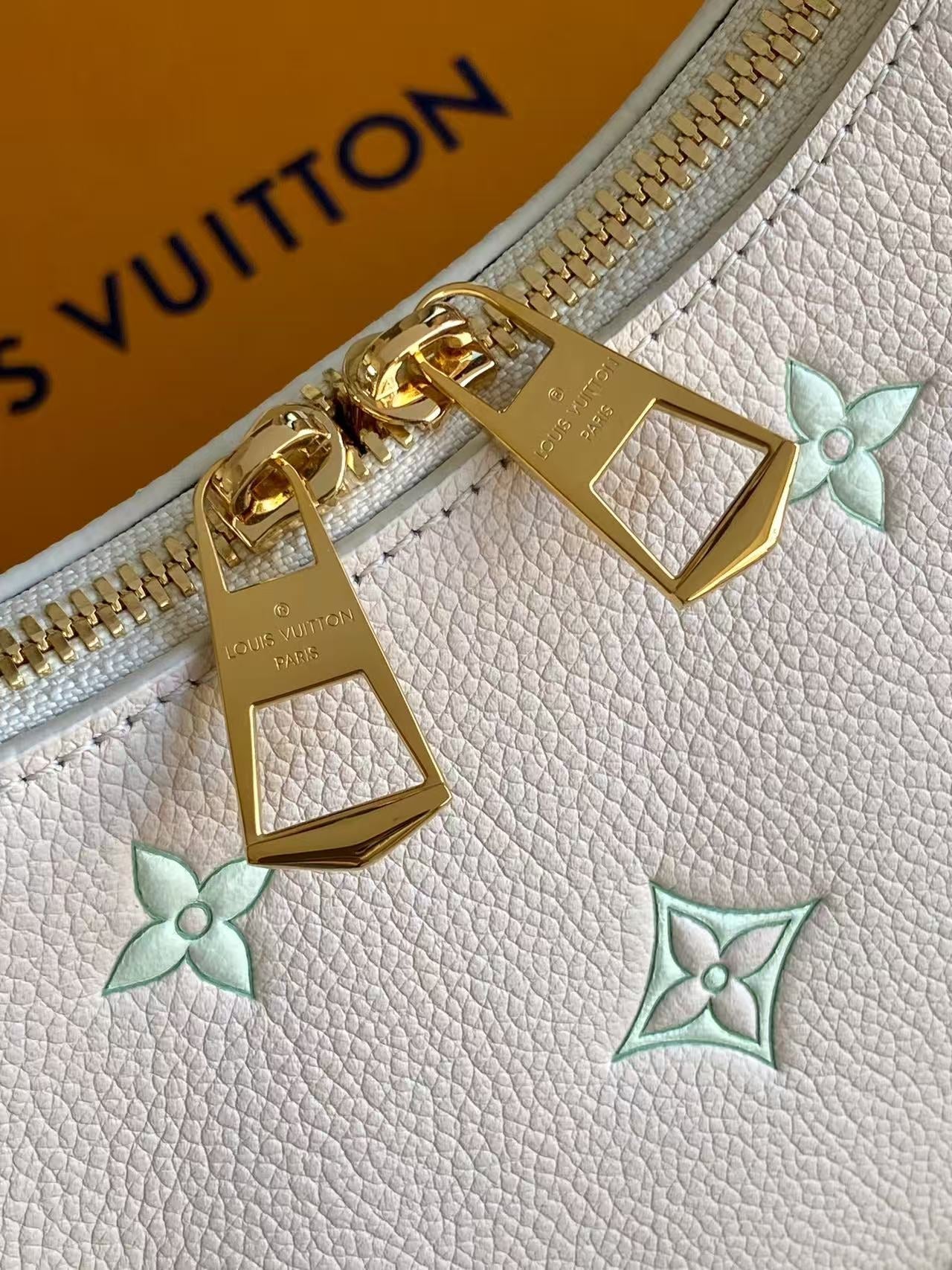 LV 2026 Boulogne PM Bag 29cm Cream Green Monogram Empreinte Leather 281403