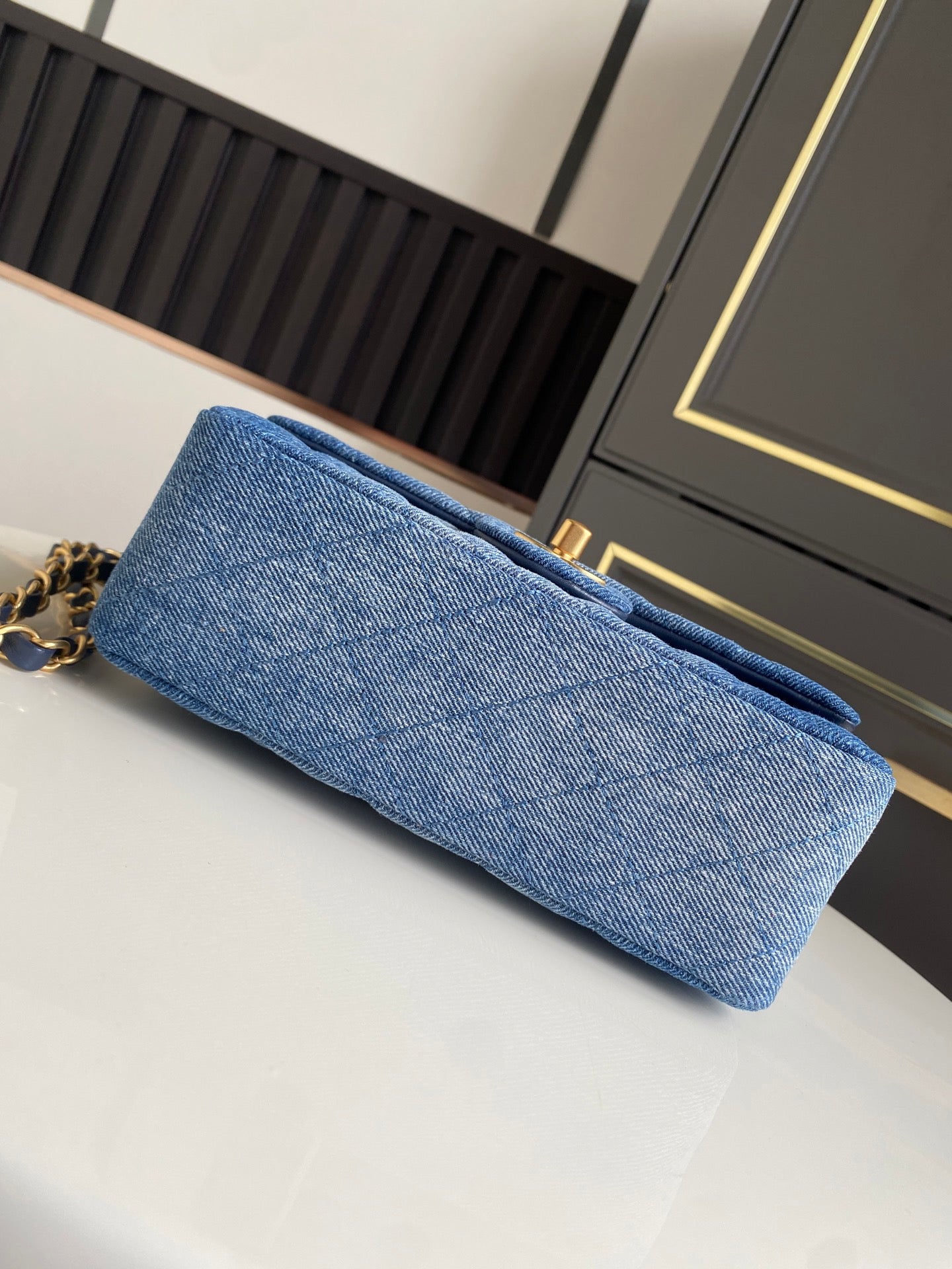Chanel 2026 Denim Washed Flap Bag Blue Cotton Leather